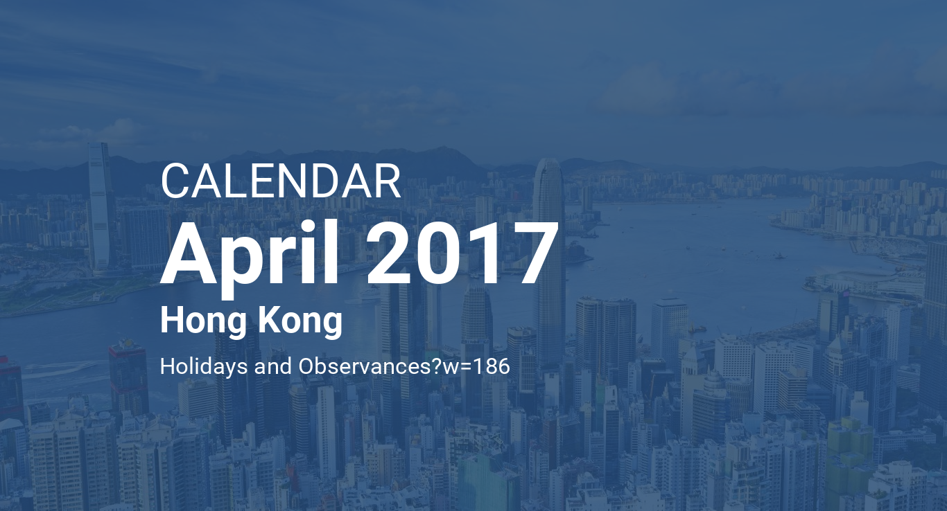 April 2017 Calendar Hong Kong